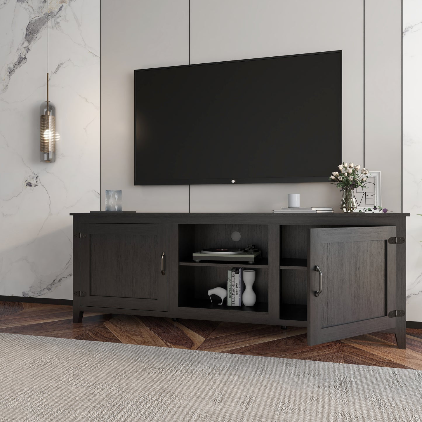 WESOME TV Stand Storage Media Console Entertainment Center with 2 Doors, Multiple Colors