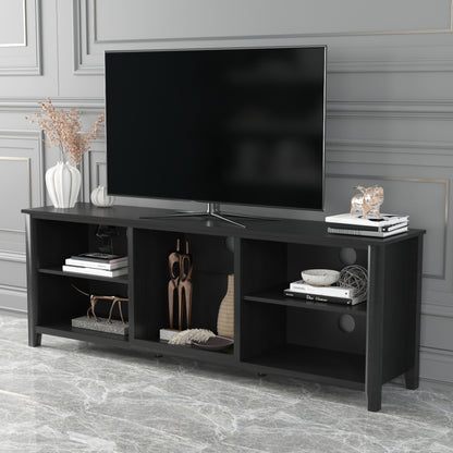 WESOME TV Stand Storage Media Console Entertainment Center; Tradition Black